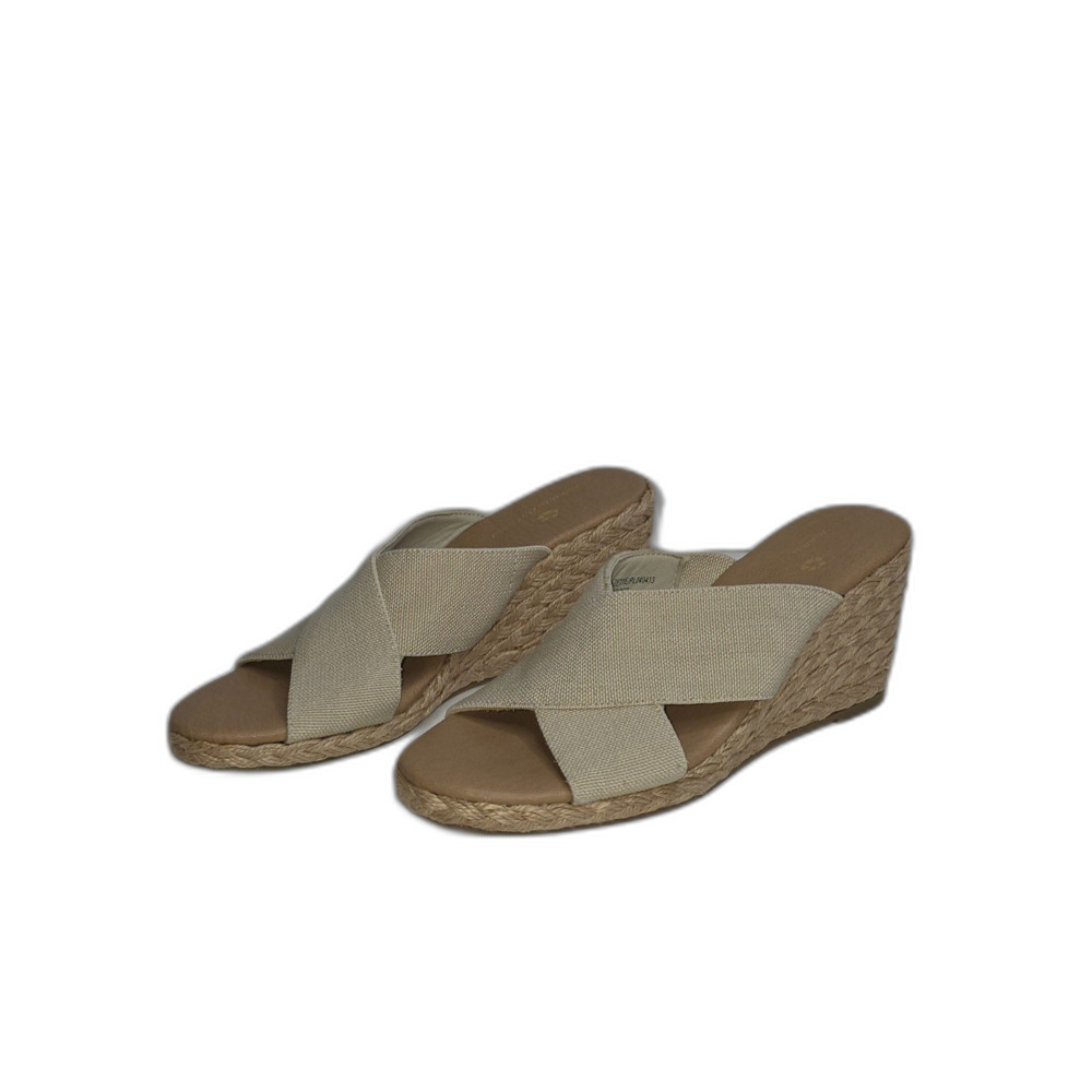 Tommy Bahama Suzette Espadrille Wedge Sandals Cream Natural Slide Women's 7M